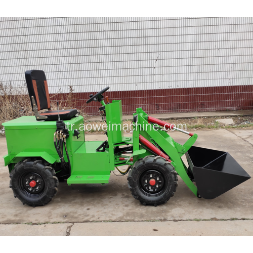 China 1000kg 1 Ton Mini Küçük Elektrikli Çiftlik Tekerlekli Yükleyici